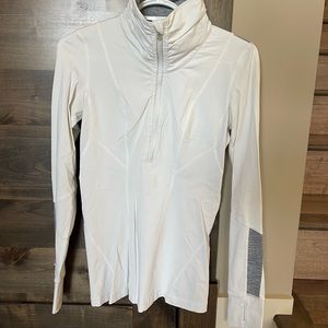 White Lululemon Mind over Matter 1/2 Zip.